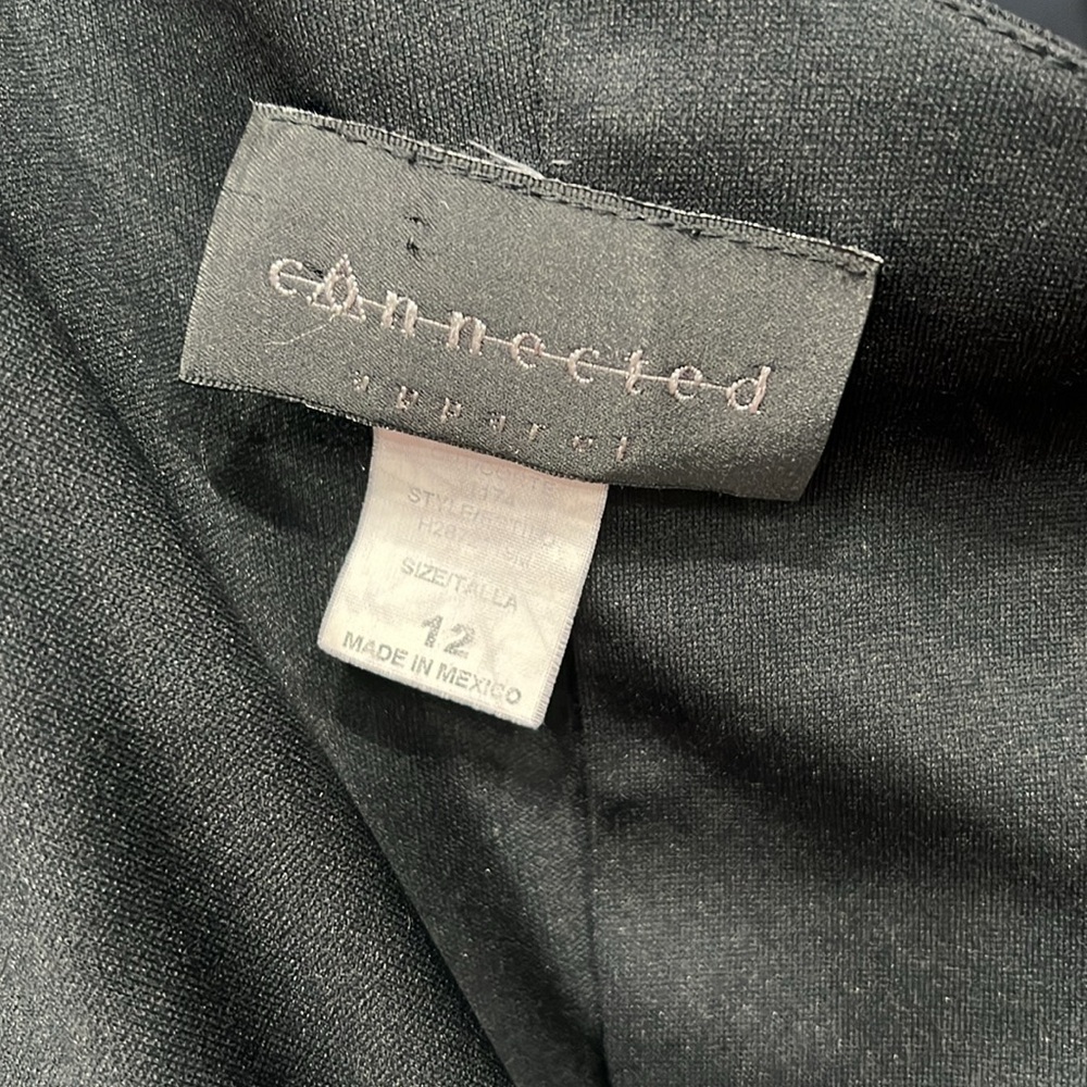 Connected appeal black dress 1 shoulder size 12 little shimmer Good Condition - Picture 10 of 10